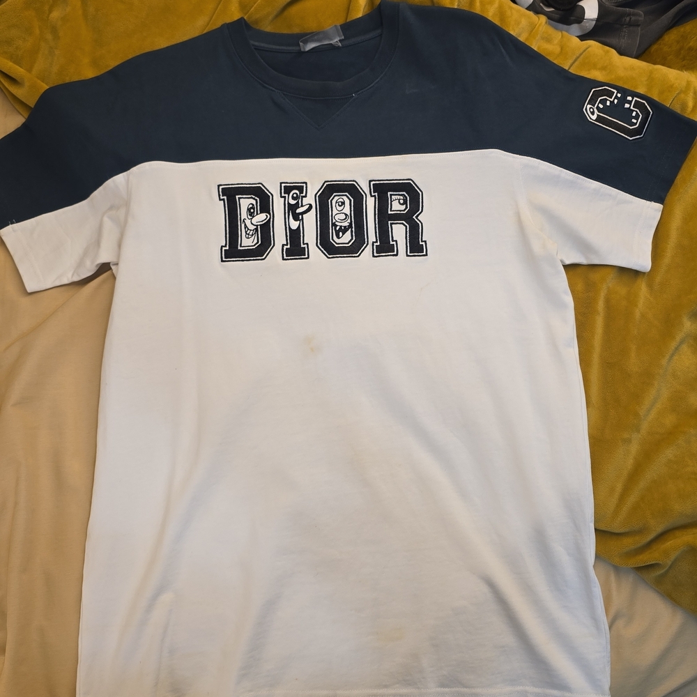 Men's Navy and White Shirt